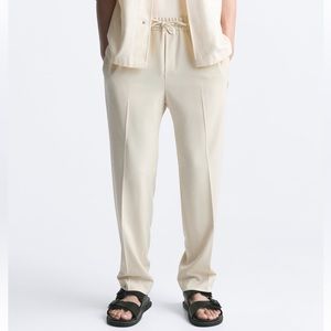ZARA Men’s Cream Jogger Trousers  | Large